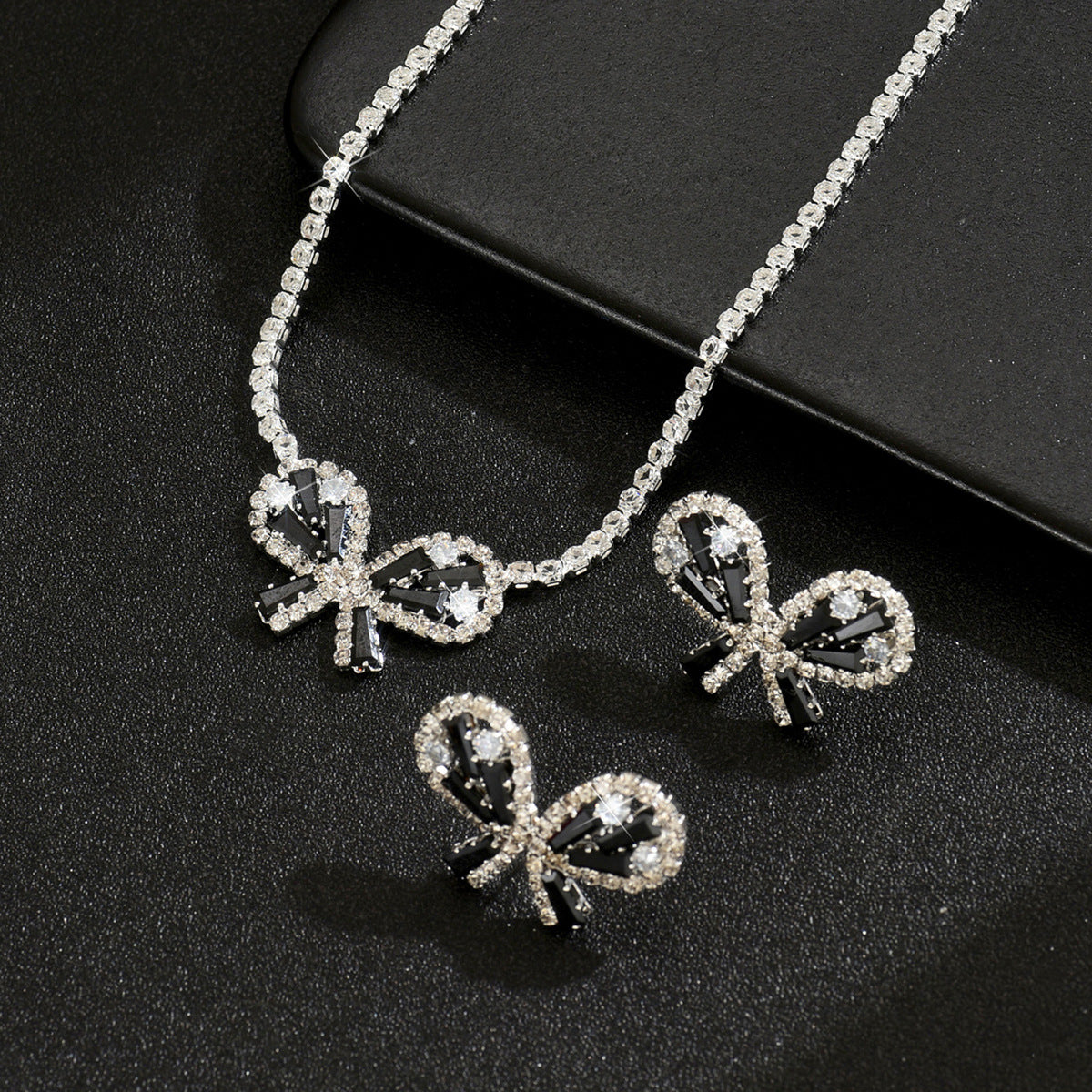 Women Black Butterfly Cubic Zirconia 2 Pcs | Magic Stories