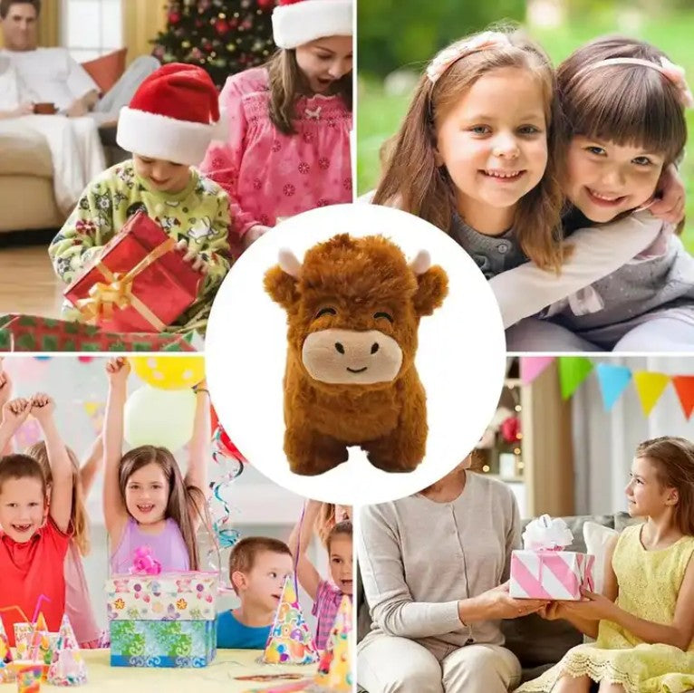 Brown Highland Cow Creative Plush Puppet | Magic Stories