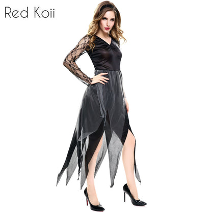 Masquerade Costume Party Dark Vampire Bride Cosplay Suit — detail