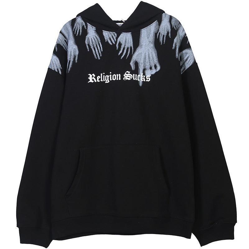 HOODIE ghost hand fleece hoodie — scale reference