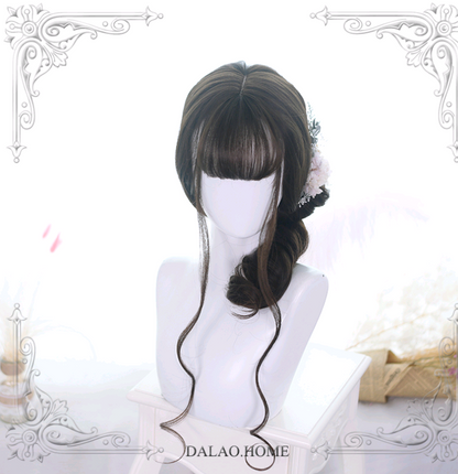 Lolita Long Curly Hair 65cm Black Air Bangs | Magic Stories