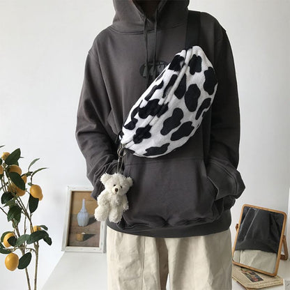 Cow plush all-match small chest bag | Magic Stories
