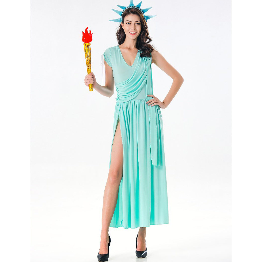 Greek Goddess Split Cosplay Halloween Stage Costume — side view
