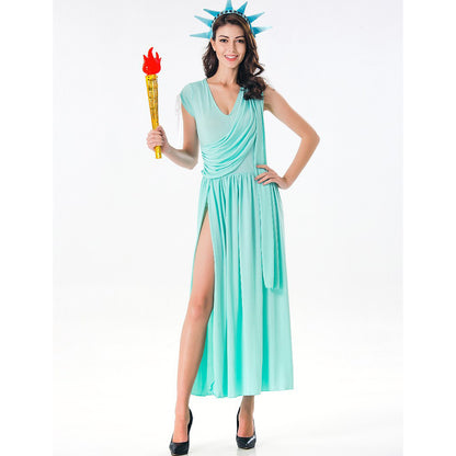 Greek Goddess Split Cosplay Halloween Stage Costume — side view