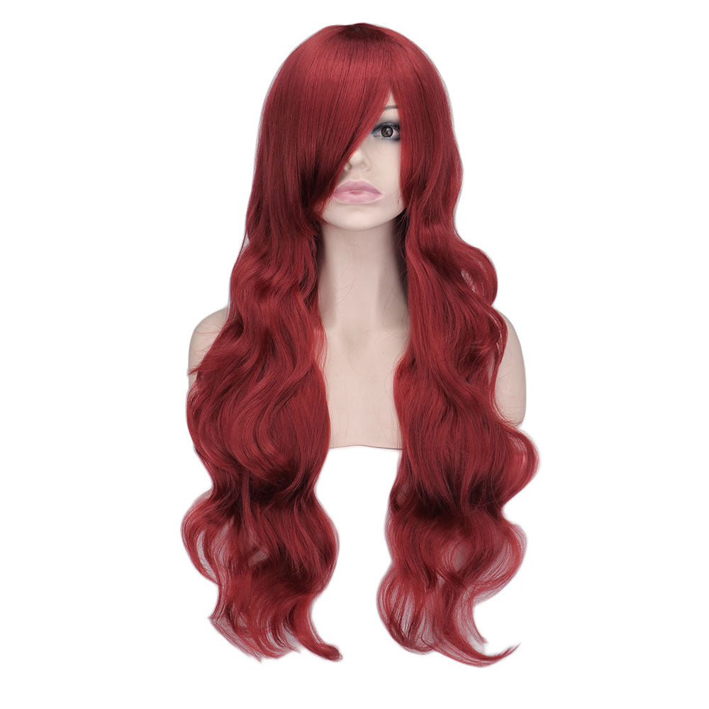 Mermaid Anime Cosplay Wig Dark Red Long Curly Hair — packaging