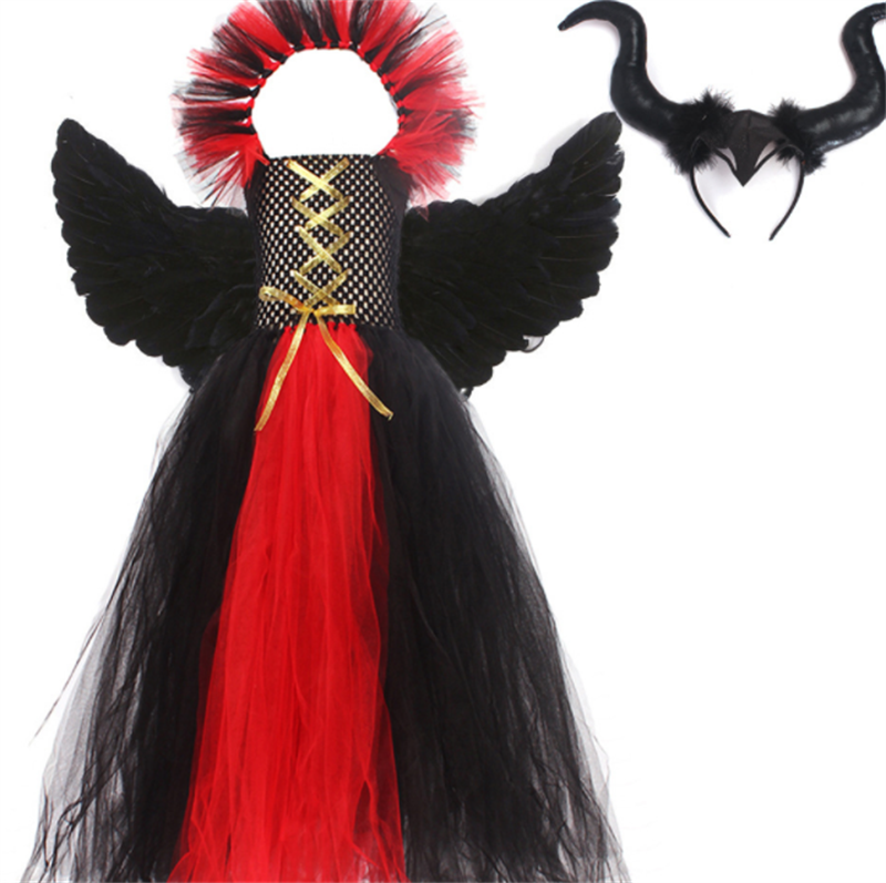 Halloween Little Devil Cosplay Gothic Dress — detail