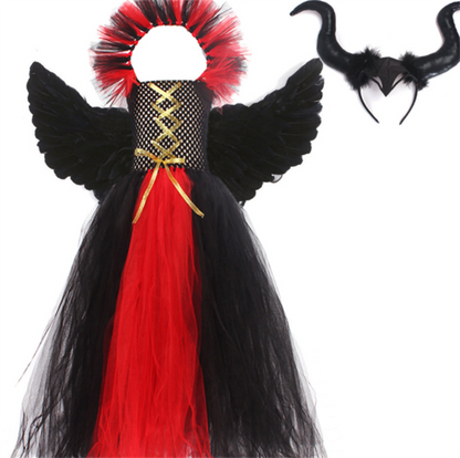 Halloween Little Devil Cosplay Gothic Dress — detail