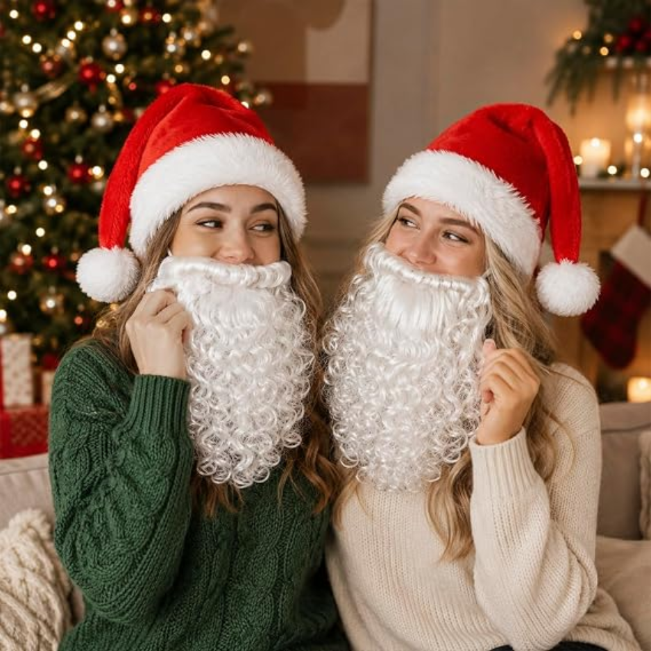 2PCS Santa Hat And Beard Set, Christmas | Magic Stories