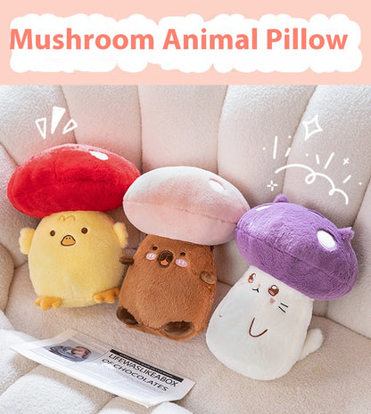 Small Animal Mushroom Series Plush Toy Doll — side view