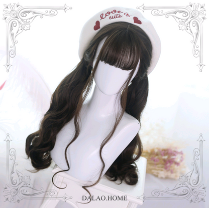 Lolita Long Curly Hair 65cm Black Air Bangs | Magic Stories