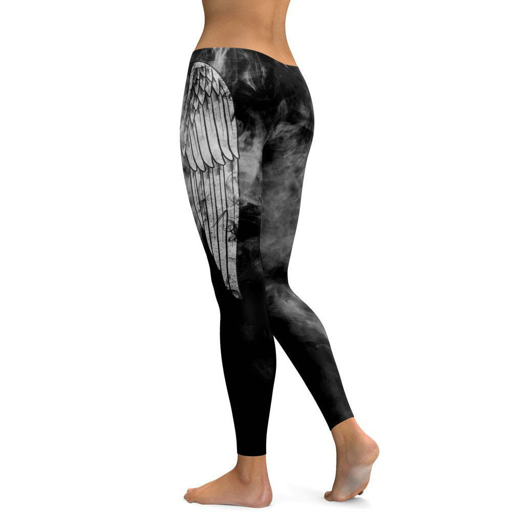 Yoga angel wings print sweatpants | Magic Stories