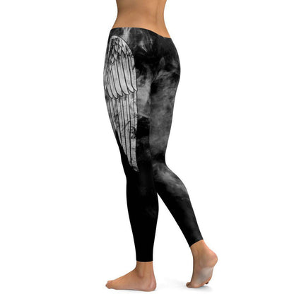 Yoga angel wings print sweatpants | Magic Stories