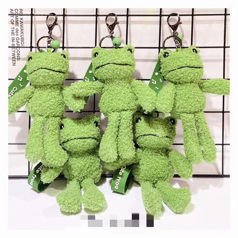 Green Plush Frog Doll Keychain Pendant