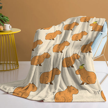 Capybara Blanket, Soft Flannel Throw For Kids Boys Girls, Cute Animal Plush Gift For Birthday, Cozy Kawaii Stuff — side view