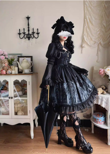 Dress Dark Goth Style Jsk Dress Summer — side view