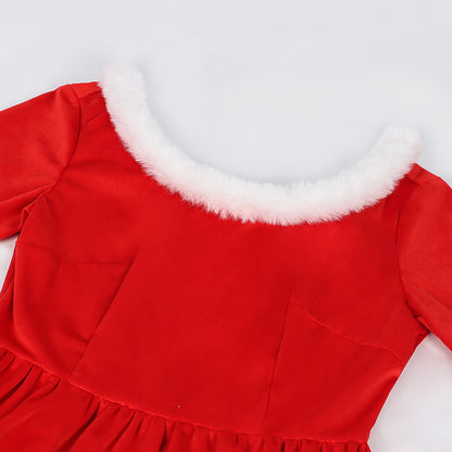 Women's Christmas-themed Red Dress Cosplay | Magic Stories