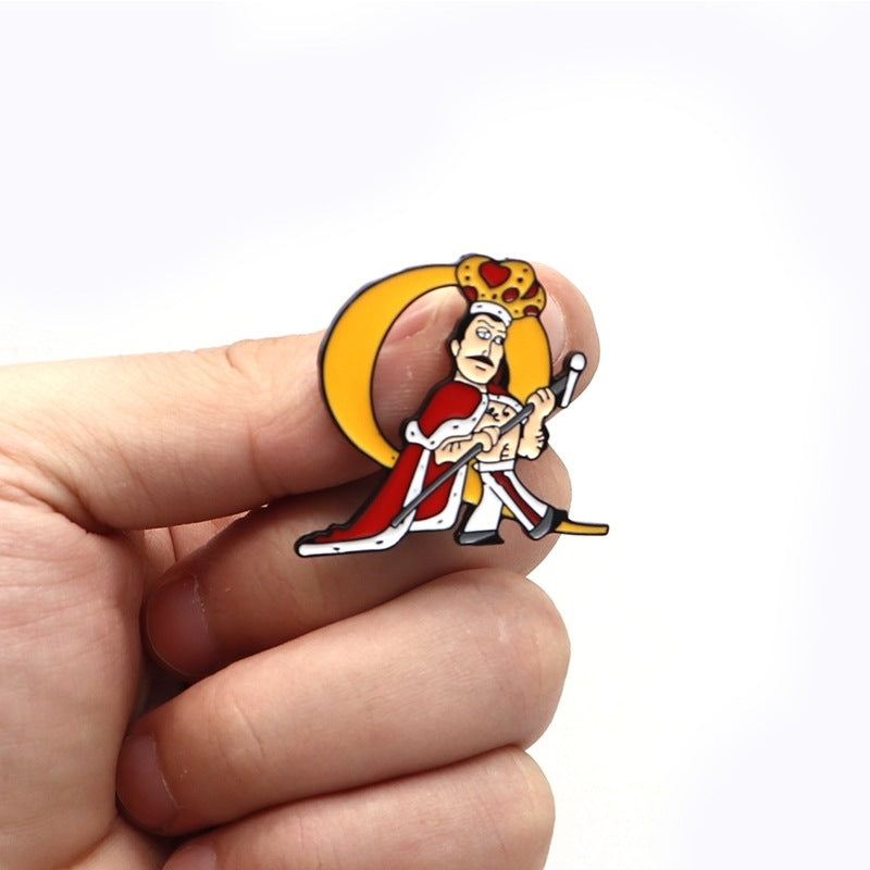Cartoon anime oil drop brooch — detail