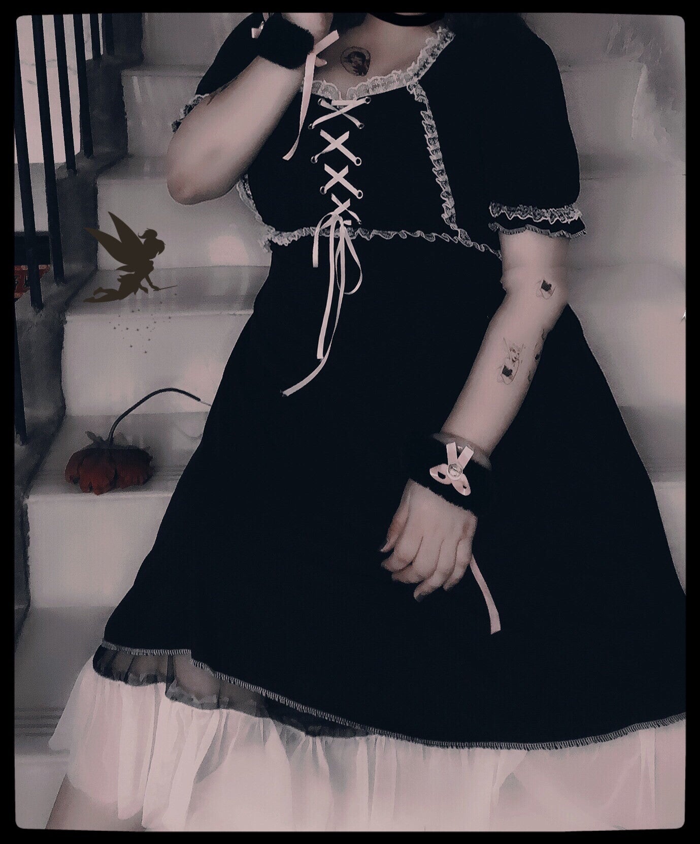 Plus size Harajuku dress — back view