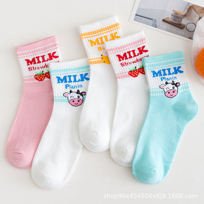 Female Cartoon Fruit Thigh High Socks | Magic Stories