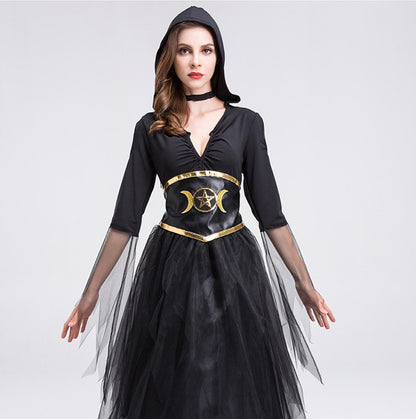 Star And Moon Temperament Magician Witch Cosplay Costume