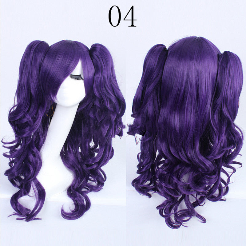 Double tiger clip style lolita wig — back view