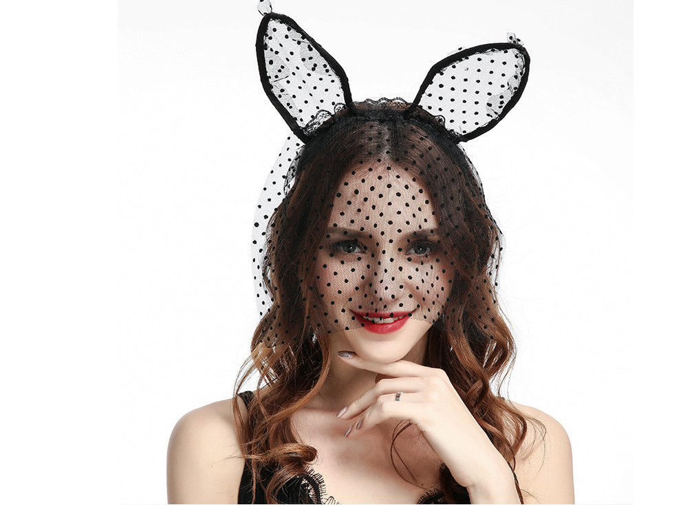 Small dot veil lace cat ears headband sex | Magic Stories