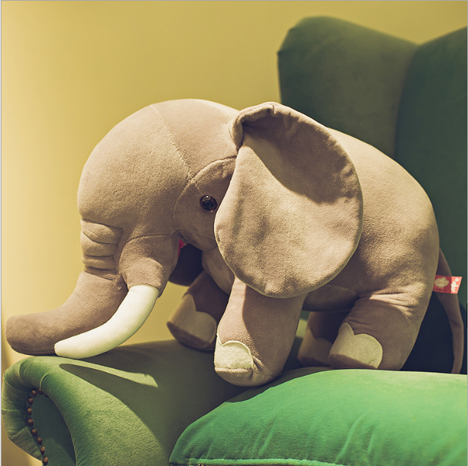 Elephant plush toy — side view