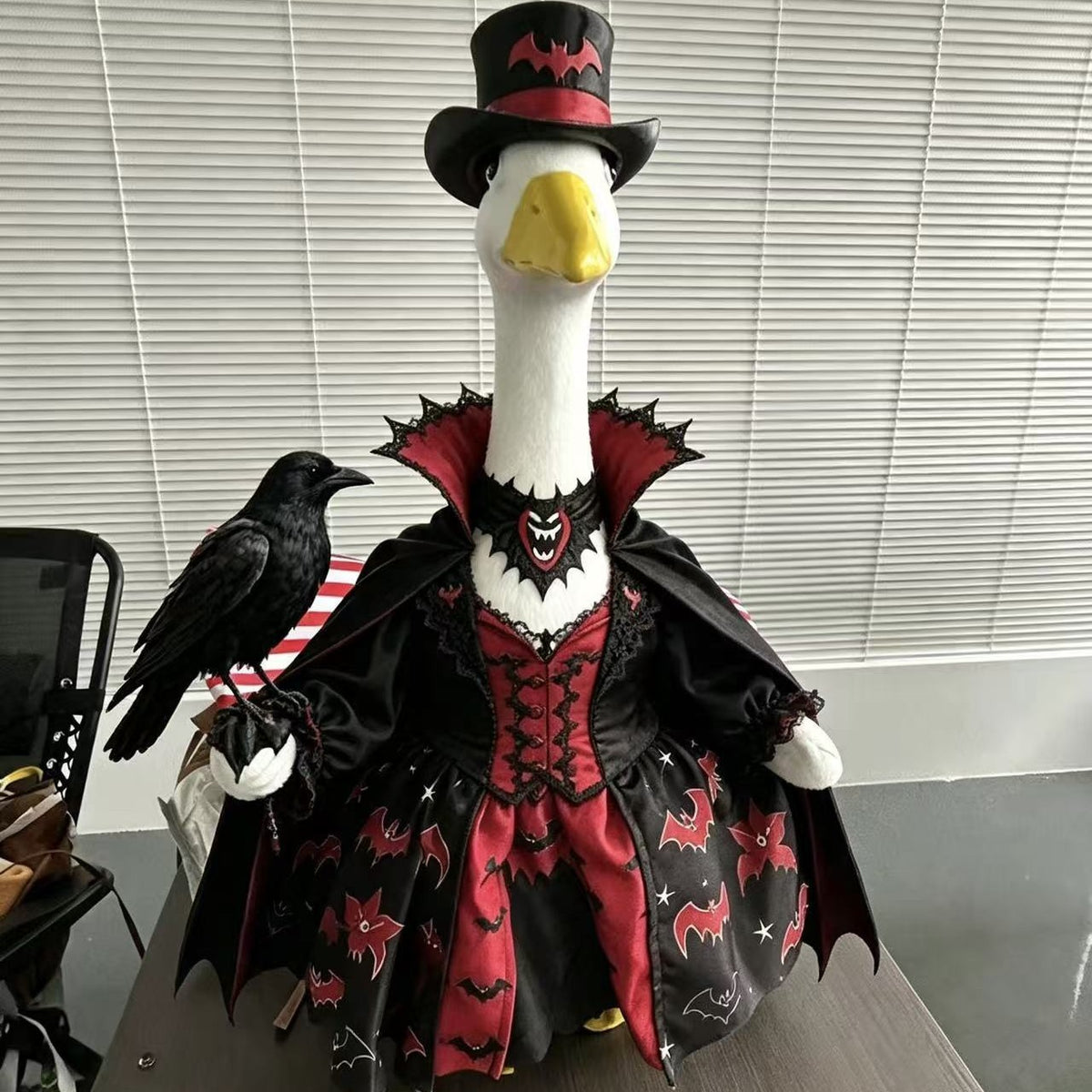 Halloween Vampire Porch Goose Costume Gothic — back view