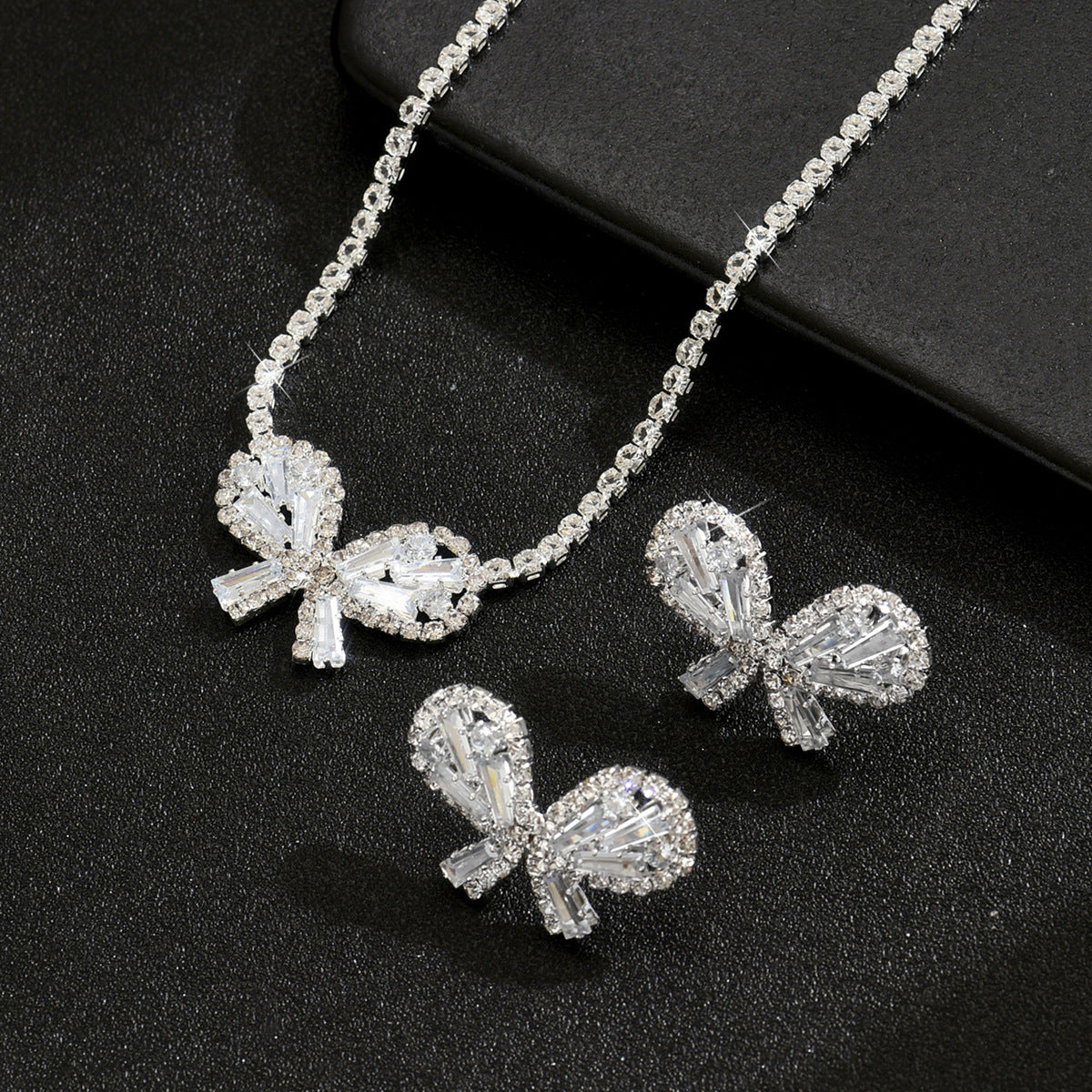 Women Black Butterfly Cubic Zirconia 2 Pcs | Magic Stories