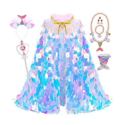 Children's Mermaid Sequin Princess Cape | Magic Stories