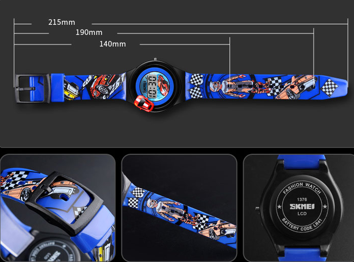 Rotating runway toy anime watch — side view
