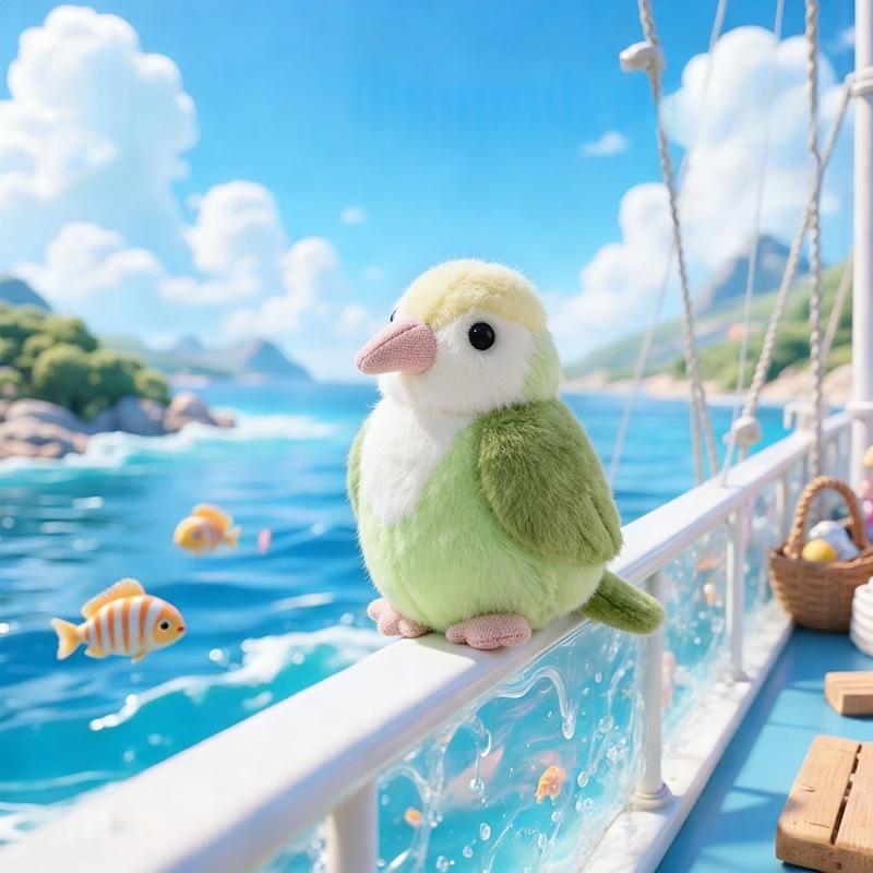 Yellow Peach Parrot Plush Toy | Magic Stories