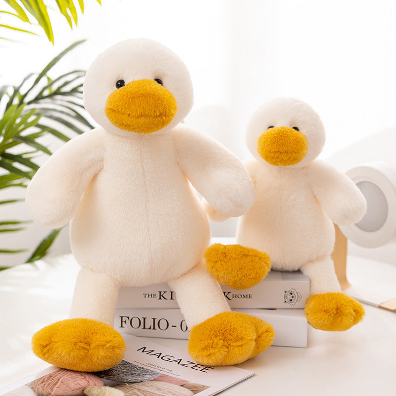 Cute Big White Duck Hug Pillow Plush Toy Frog Puppy — side view
