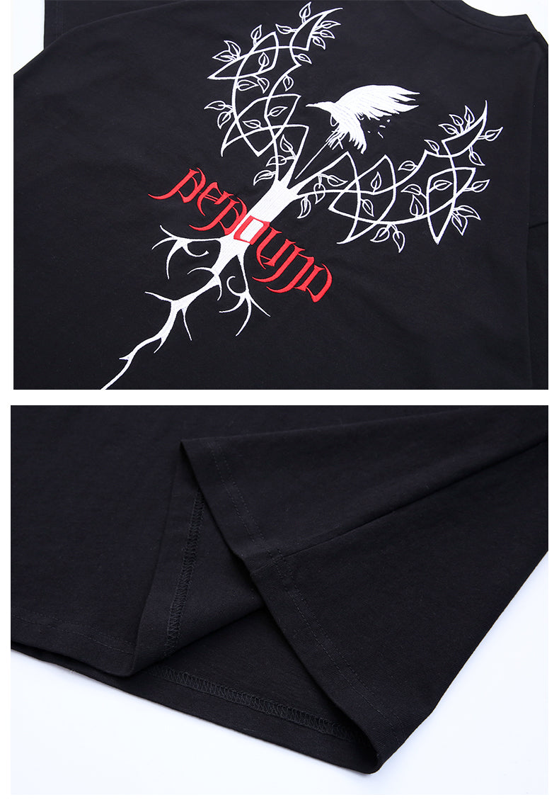 Cartoon Five-point Sleeve T-shirt Male Short-sleeved Letter Printing Japanese Tide Brand Anime Hip-hop — scale reference
