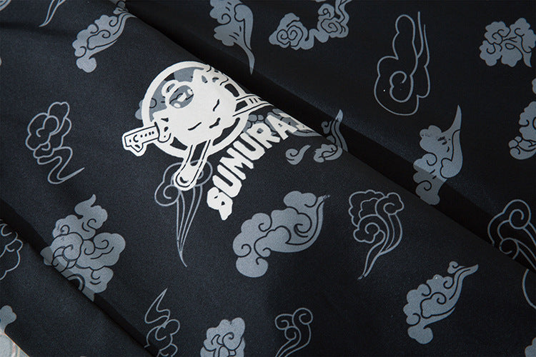 Japanese Kimono Cardigan Cat Samurai Streetwear Men Women Japan Harajuku Anime Clothes — scale reference