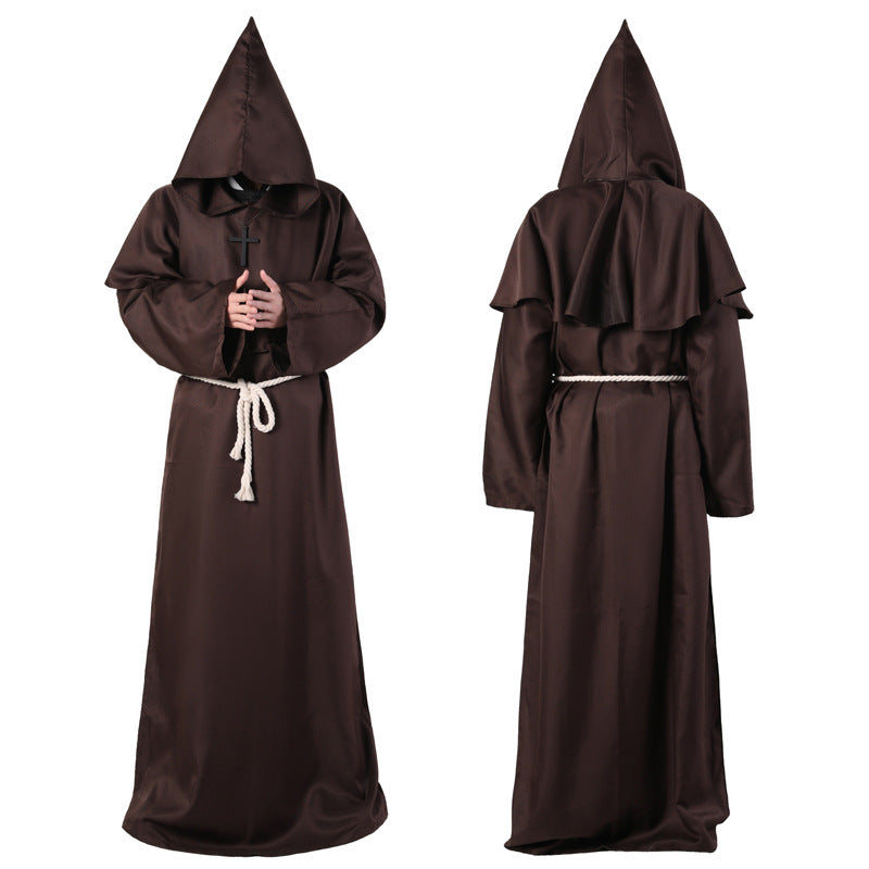 Halloween Costume Medieval Friar Wizard Costume — side view