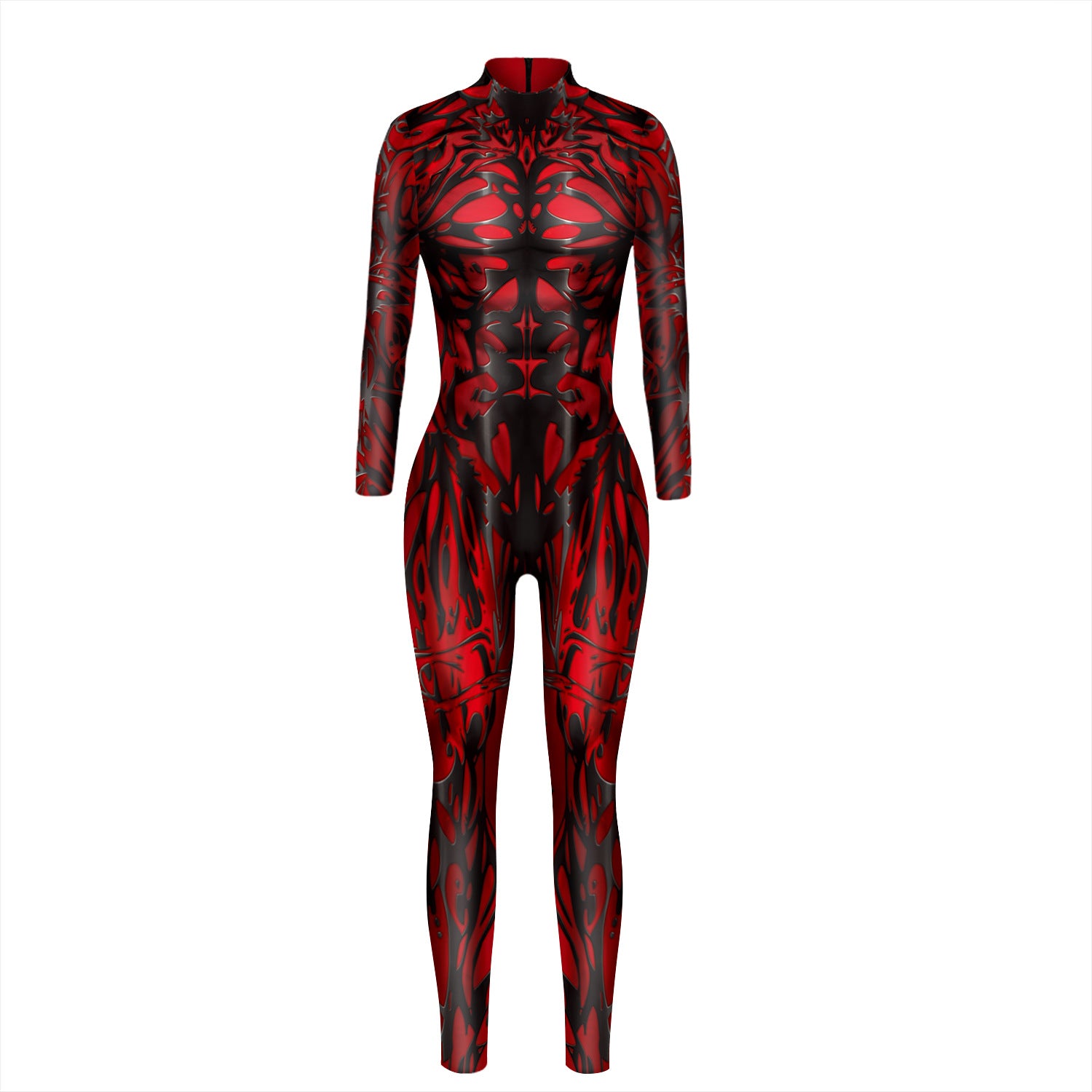 Printed Women's Cosplay Costume Long Sleeve One Piece — detail