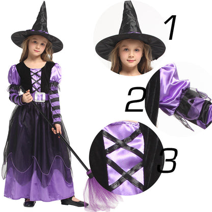 Children's magic witch costume — back view