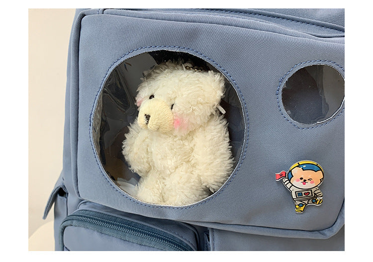 Korean Fashion Harajuku Girl Bear Backpack — side view
