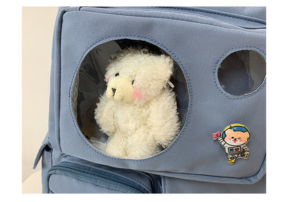 Korean Fashion Harajuku Girl Bear Backpack — side view