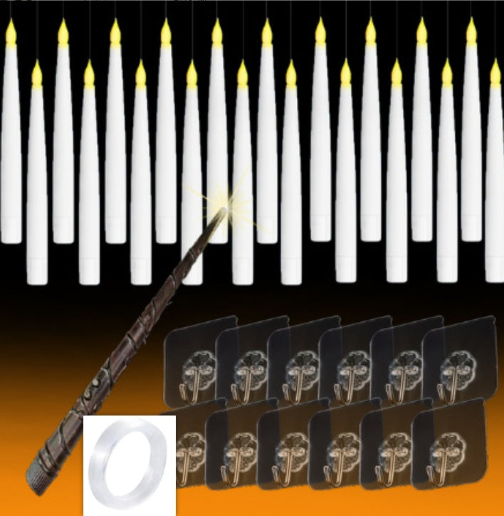 Halloween Floating LED Candles with Magic Wand — scale reference