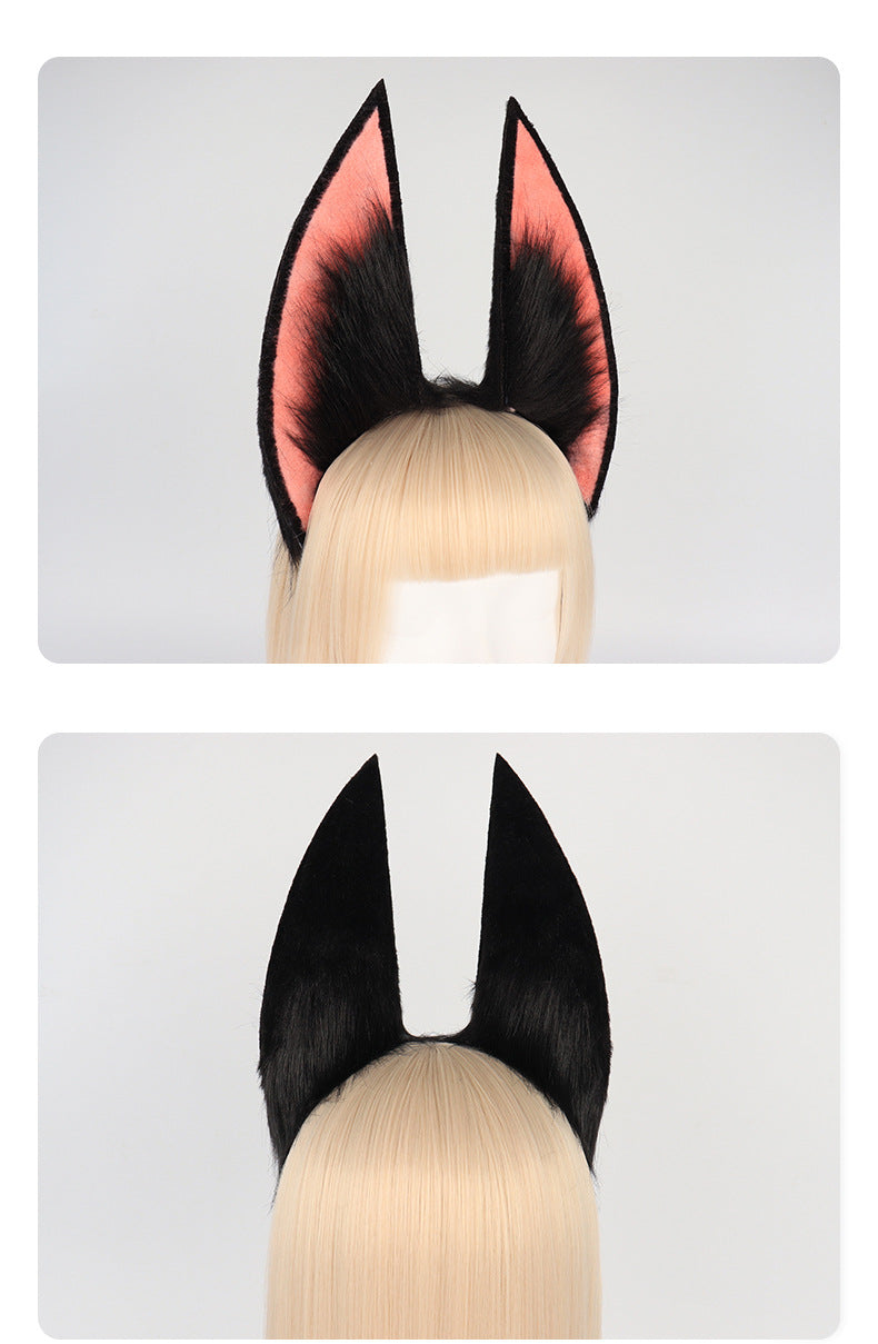 Simulation Plush Sumitinari Animal Ears Headband Comic Show Cosplay Fox Ear And Tail Accessories — back view