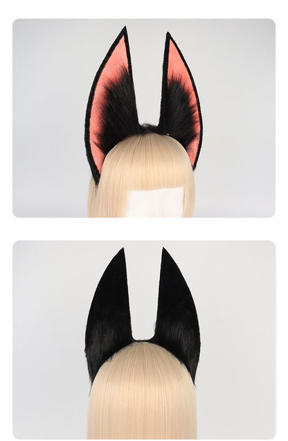 Simulation Plush Sumitinari Animal Ears Headband Comic Show Cosplay Fox Ear And Tail Accessories — back view
