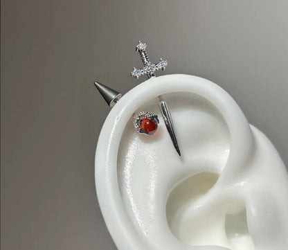 New Blue Sword Devil Stud Earrings | Magic Stories