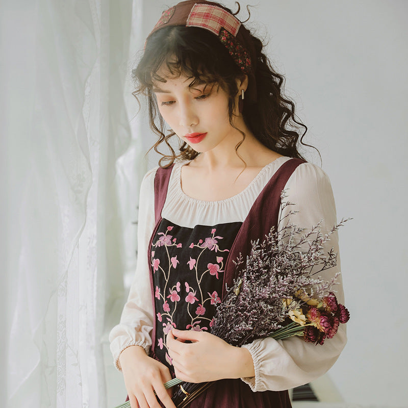 Pastoral Style Maid Shepherd Dress Long | Magic Stories
