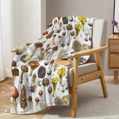 Mushroom Flannel Fleece Throw Blanket Soft Lightweight Plush Plant Blanket Throws For Couch Bed Sofa Travel All — back view