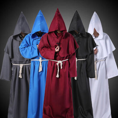 Halloween Costume Medieval Friar Wizard Costume — scale reference