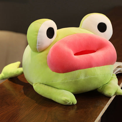 Big mouth frog plush toy doll — scale reference