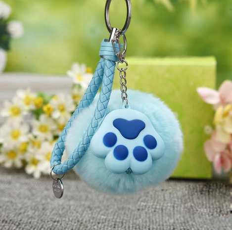 Cute Cat Paw Plush Keychain — packaging