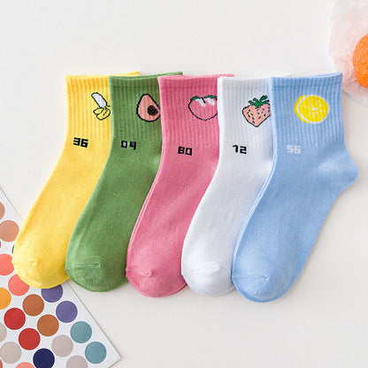 Female Cartoon Fruit Thigh High Socks | Magic Stories
